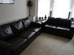 Dark Brown Leather Sofas 3 and 2 seater,  as new We are....